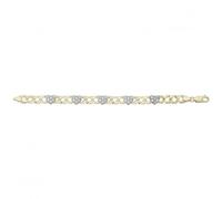 Acotis Gold Jewellery Gold Jewellery 9ct Yellow Gold Hearts Bracelet BR595 - Size 6