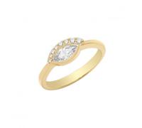 Acotis Gold Jewellery Gold Jewellery 9ct Yellow Gold Zirconia Evil Eye Ring RN1671 - Size J