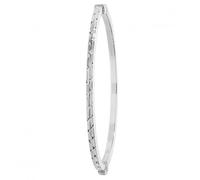 Acotis Silver Bangle Oval Dia Cut Hinged G4293 - Classic Look | - Sterling Silver