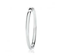 Acotis Silver Bangle Oval Plain Hinged G4433 - Signature Edition - Sterling Silver