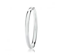 Acotis Silver Bangle Oval Plain Hinged G4434 - Distinctive - Sterling Silver
