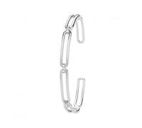 Acotis Silver Bangle Rhodium Plated Paperclip Link Zirconia - Sterling Silver / rhodium Plated