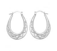 Acotis Silver Creole Earrings G51211 - Refined Craftsmanship | - Sterling Silver