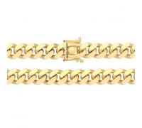 Acotis Silver Gold Plated Miami Bombe Curb G1412GP - Classic - Size 30" - Sterling Silver / Gold Plated