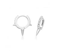 Acotis Silver Hinged Earrings Rhodium Plated Zirconia Spike - Sterling Silver / rhodium Plated