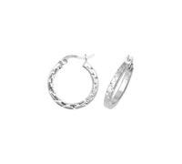 Acotis Silver Hoop Earrings Cut G5864 - Distinctive Detail | - Sterling Silver