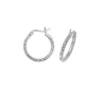 Acotis Silver Hoop Earrings Dia Cut G5723 - Premium Finish | - Sterling Silver