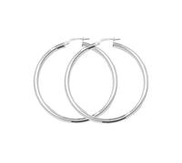 Acotis Silver Hoop Earrings G5182 - Distinctive Detail | Acotis - Sterling Silver