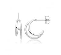 Acotis Silver Hoop Earrings Rhodium Plated G51341 - Modern Style - Sterling Silver / rhodium Plated