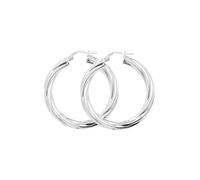 Acotis Silver Hoop Earrings Twisted G5107 - Refined - Sterling Silver