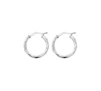 Acotis Silver Hoop Earrings Twisted G5975 - Classic Look | - Sterling Silver