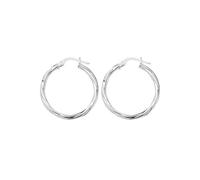 Acotis Silver Hoop Earrings Twisted G5976 - Timeless Design | - Sterling Silver