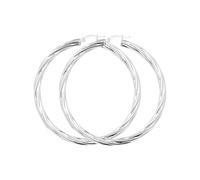 Acotis Silver Jewellery Luxury Silver Twisted Hoop Earrings - Sterling Silver