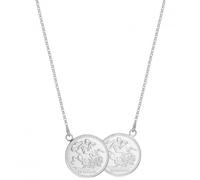 Acotis Silver Necklace Full Double Sovereign Coin G3301F - - Sterling Silver