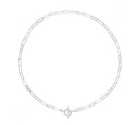Acotis Silver Necklace Paper Clip G3385 - Refined Craftsmanship - Sterling Silver