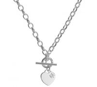 Acotis Silver Necklace T-Bar Zirconia G3116CZ - Timeless Design - Sterling Silver