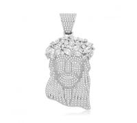 Acotis Silver Pendant Jesus Christ Face Zirconia G61146 - - Sterling Silver