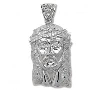 Acotis Silver Pendant Jesus Christ Face Zirconia G6251CZ - Bold - Sterling Silver