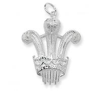 Acotis Silver Pendant Prince Of Wales 3 Feather G6256 - - Sterling Silver