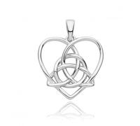 Acotis Silver Pendant Rhodium Plated Celtic Heart G61127 - - Sterling Silver / rhodium Plated