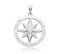 Acotis Silver Pendant Rhodium Plated Zirconia Northern Star - Sterling Silver / rhodium Plated