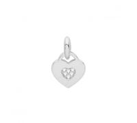 Acotis Silver Pendant Set Rhodium Zirconia Heart G61068 - - Sterling Silver / rhodium Plated