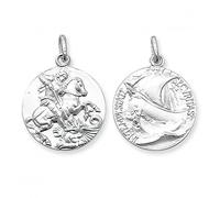 Acotis Silver Pendant St. George Double-Sided Round G6278 - - Sterling Silver