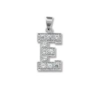 Acotis Silver Pendant Zirconia Set Initial G6126/E - Bold - Sterling Silver
