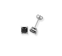 Acotis Silver Stud Earrings Square Black Zirconia G5144BK - - Sterling Silver