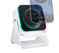 Acoustic Amplifier - Wireless Phone Audio Magnifier, Foldable Docking Station Stand, Touch Sensitive Illumination Feature, near Field Communication Technology, Desktop Media Accessory, Dark Finish