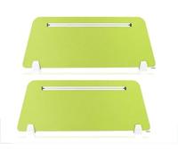 Acoustic Desk Divider Set of 2 60 x 30 cm Green Office Panel Soundproof Partits Reduces Noise and Visual Distracts Slotted