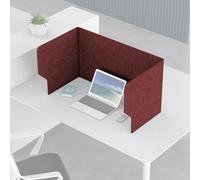 Acoustic Desk Divider U-Sd, 100cm Privacy Panel, Noise-Reducing Table Separator for Office, School, Library, Co-Working Space (Claret Color)