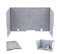 Acoustic desk partition, foldable, portable U-shaped privacy screen with 4 mounting clips for visual privacy and noise reduction, ideal for the home office