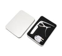 Acoustic Electric Guitar Tuner Rechargeable LED Lighting 2 in 1 USB Charging Professional Kapos for Musicians Zinc Alloy ABS Silicone Carbon Steel (Black) (Silver)