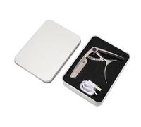 Acoustic Electric Guitar Tuner Rechargeable LED Lighting 2 in 1 USB Charging Professional Kapos for Musicians Zinc Alloy ABS Silicone Carbon Steel (Black)