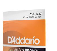 DAddario EJ10 80/20 Bronze Acoustic Strings Extra Light 10-47