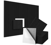 Acoustic Foam 12 Pack 30x30x0.9cm Square Self Adhesive Acoustic Panel Noise Insulation Sound Proof Wall Panels For Home Offices Studio(Black)
