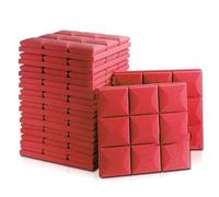 Acoustic Foam Panel, 12 Pcs Acoustic Foam for Soundproofing Wall, Door, Music Studio, Treatment(Red)