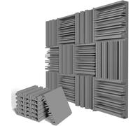 Acoustic Foam Panel, Soundproof Wall Panels 24Pcs Studio Acoustic Foam for Noise Insulation & Absorbing 25x25x5cm(24Grey)