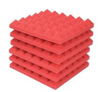 Acoustic foam panels 12/24Pcs 30x30x5cm High-Density Sound Absorbing Wall Tiles for Noise Reducing Sponge Pads(Red,24Pcs with Tapes)