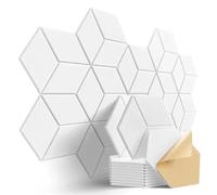 Acoustic foam panels 12/6/1 Pack HexagonalSelf-adhesive Acoustic Panels Sound Proof Foam Y-Lined Design to Absorb Noise Eliminate Echoes Black(Type 2,9MM 6 PACK)