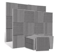 Acoustic Foam Panels 12Pack 30x30cm Acoustic Foam Soundproofing Studio KTV Sound Absorbing Panels Sponge Pad Sound Isolation Wall Foam 2.5/5cm Thick(GRAY,2.5cm)