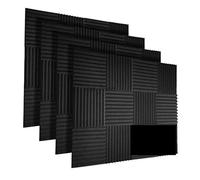 Acoustic Foam Panels 48 Pcs 30x30x2.5cm Acoustic Foam Panel Studio Soundproofing Wedge Sound Proof Wall Panels Acoust Insulation Treatment Soundproof(48 Black)