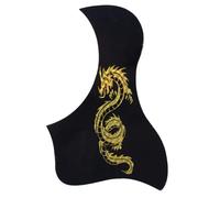 acoustic Guards Self Adhensive Folk Guitar Case Panel Protection Board Guitar Pickguard Strum Baffle Silver Dragon And Silver Phoenix Pattern(Gold,Dragon)