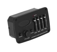 Acoustic Guitar 4 Band Equalizer, 4 Segment Piezoelectric Pickup EQ with Bass Midd Treb Pres Volume Control for Acoustic Guitar
