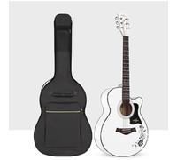 Acoustic Guitar, 40 Inches Concert Acoustic Acustica Guitar with Full Kit, Delicate Vine for Beginners, Performers, and Enthusiasts(White)