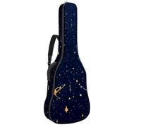 Acoustic Guitar Bag 1 cm Thick Padding, Waterproof Oxford Cloth Guitar Bag Backpack for 40-42 Inch Electric Bass Classical Guitars, Universe Starry Night Sky Constellations Galaxy