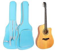 Acoustic Guitar Bag 40 41 Inch, Double Shoulder Adjustable Straps Guitar Case, Waterproof Soft Padded Guitar Gig Bag, Large Capacity Pocket Guitar Backpack for Acoustic Classical Guitar Lover, Blue
