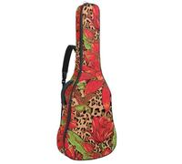 Acoustic Guitar Bag Red Equinox Flower Adjustable Shoulder Strap Guitar Case Gig Bag 40 41 42 Inch