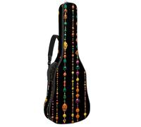 Acoustic Guitar Bag, Soft Guitar Case with 2 Pockets and Back Hanger Loop for 40 41 42 Inch Electric Bass Classical Guitars, Mardi Gras Vertical Stripes on Black Background